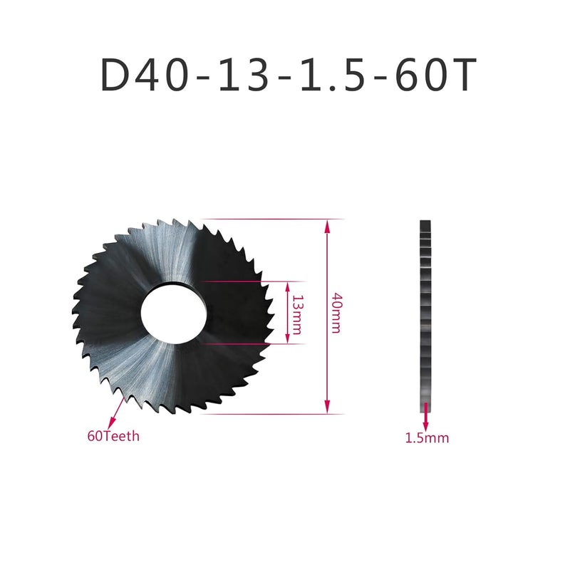 WEXWE Tools Slitting Saw for General-Purpose Slotting and Cut-Off Operations Total Solid Carbide Saw,D40-13-1.5-60T 1PCS - Image 2